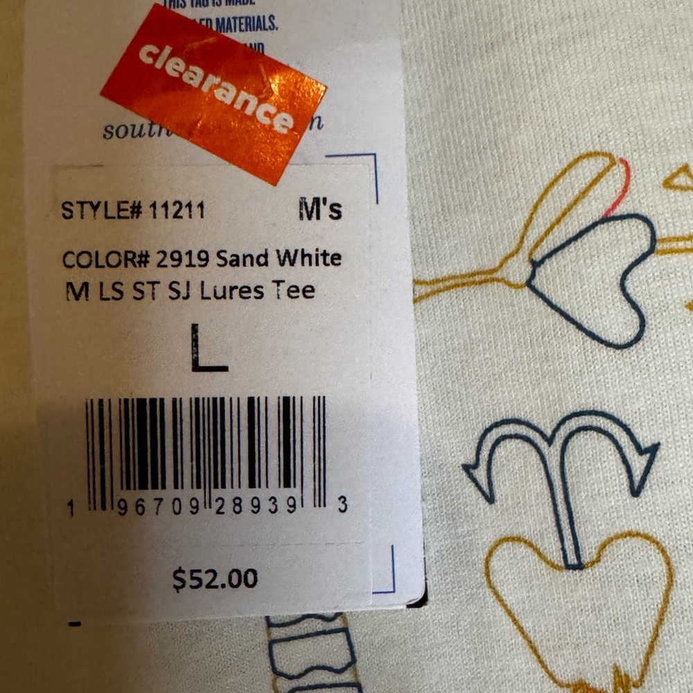 New Southern Tide Cream Long Sleeve Tee - Picture 6 of 7